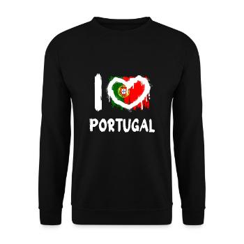 J’aime le Portugal / J’aime le Portugal Pays - Sweat-shirt Unisexe - noir - Devant - Alina (178cm) & Michal (187cm)