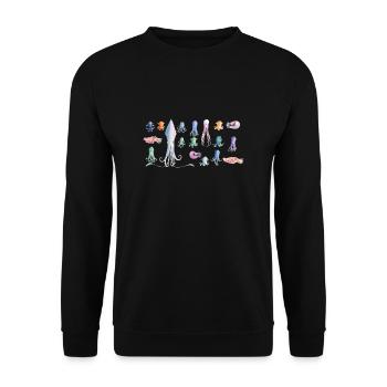 Oktopus rapport - Unisex Pullover - Schwarz - Vorne - Alina (178cm) & Michal (187cm)