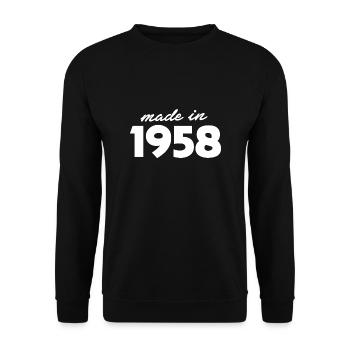 made in 1958 - Sweat-shirt Unisexe - noir - Devant - Alina (178cm) & Michal (187cm)