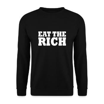 Eat the rich - Unisex Pullover - Schwarz - Vorne - Alina (178cm) & Michal (187cm)