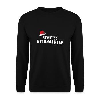 Scheiss Weihnachten - Unisex Pullover - Schwarz - Vorne - Alina (178cm) & Michal (187cm)