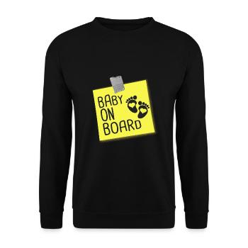baby on board - Unisex Sweatshirt - black - Front - Alina (178cm) & Michal (187cm)