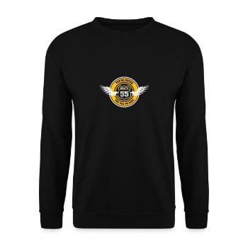 Route 55 - 55e moto motard cadeau d'anniversaire - Sweat-shirt Unisexe - noir - Devant - Alina (178cm) & Michal (187cm)