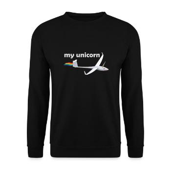 planeurs licorne glisse cadeau licorne - Sweat-shirt Unisexe - noir - Devant - Alina (178cm) & Michal (187cm)
