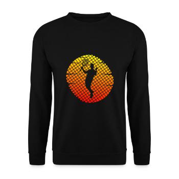 tennis tennis match court de tennis - Sweat-shirt Unisexe - noir - Devant - Alina (178cm) & Michal (187cm)