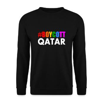 Boycott qatar - Unisex Sweatshirt - black - Front - Alina (178cm) & Michal (187cm)