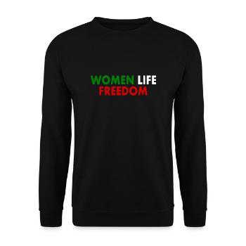 Women life freedom - Unisex Pullover - Schwarz - Vorne - Alina (178cm) & Michal (187cm)