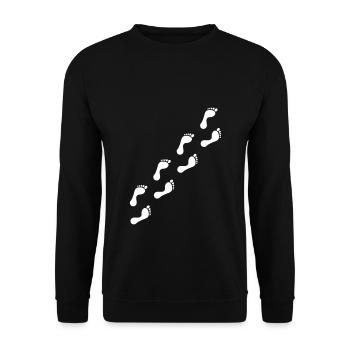 Empreintes de pieds pieds - Sweat-shirt Unisexe - noir - Devant - Alina (178cm) & Michal (187cm)