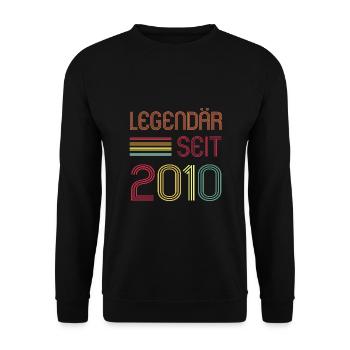 12ter Geburtstag Legendär Seit 2010 Geschenk - Unisex Pullover - Schwarz - Vorne - Alina (178cm) & Michal (187cm)