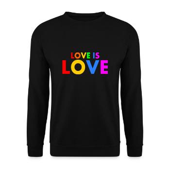 Love is love - Unisex Pullover - Schwarz - Vorne - Alina (178cm) & Michal (187cm)