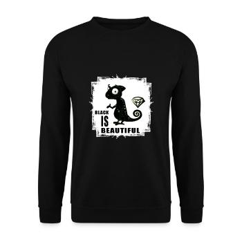 beautiful black lieber schwarz toleranz - Unisex Pullover - Schwarz - Vorne - Alina (178cm) & Michal (187cm)