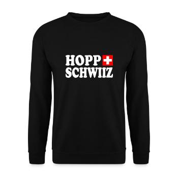 Hopp schwiiz - Unisex Pullover - Schwarz - Vorne - Alina (178cm) & Michal (187cm)