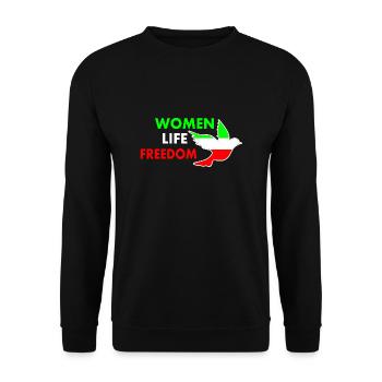 Women life freedom - Sweat-shirt Unisexe - noir - Devant - Alina (178cm) & Michal (187cm)