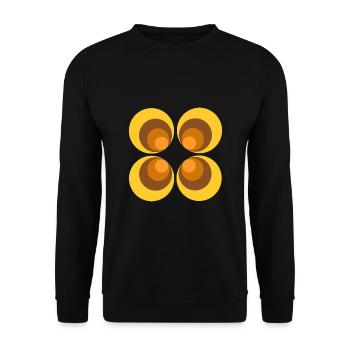 70s Flower Pattern - Unisex Sweatshirt - black - Front - Alina (178cm) & Michal (187cm)