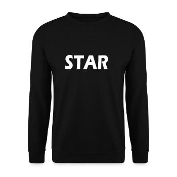 Star - Unisex Pullover - Schwarz - Vorne - Alina (178cm) & Michal (187cm)