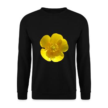 Blume gelb gelbe Blume - Unisex Pullover - Schwarz - Vorne - Alina (178cm) & Michal (187cm)