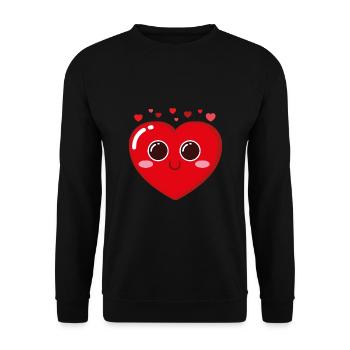 Heart black - Unisex Sweatshirt - black - Front - Alina (178cm) & Michal (187cm)