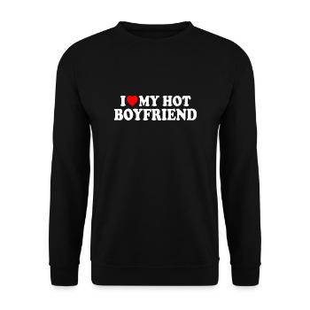 i love my hot boyfriend - Unisex Sweatshirt - black - Front - Alina (178cm) & Michal (187cm)