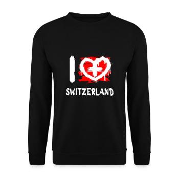 J’aime la Suisse / Ich liebe Suisse Pays Pays - Sweat-shirt Unisexe - noir - Devant - Alina (178cm) & Michal (187cm)