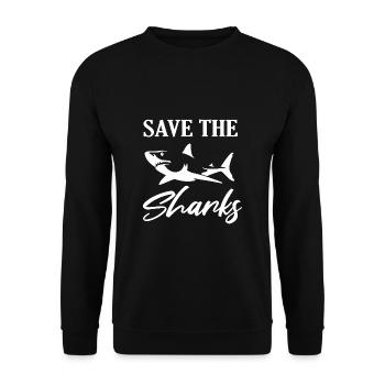 Save the Sharks - Unisex Sweatshirt - black - Front - Alina (178cm) & Michal (187cm)