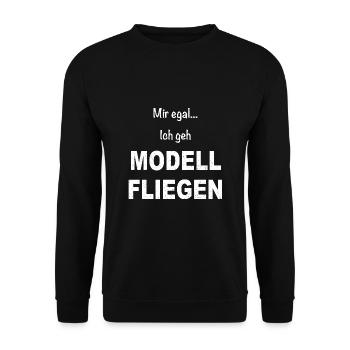 Modellflug Pilot Modellbau Flugzeug Modellbauer - Unisex Pullover - Schwarz - Vorne - Alina (178cm) & Michal (187cm)