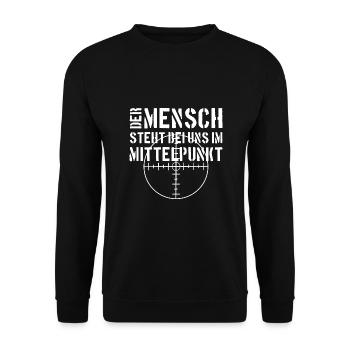 DER MENSCH MITTELPUNKT BUNDESWEHR SOLDAT - Unisex Pullover - Schwarz - Vorne - Alina (178cm) & Michal (187cm)