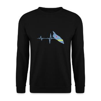 Heartbeat Aruba Geschenk - Unisex Pullover - Schwarz - Vorne - Alina (178cm) & Michal (187cm)