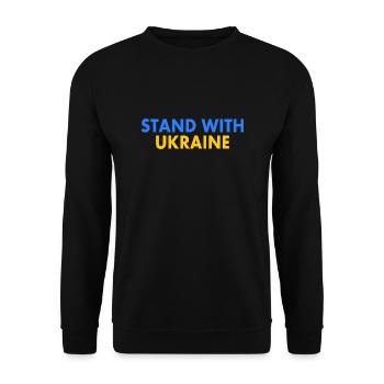 stand with ukraine - Unisex Pullover - Schwarz - Vorne - Alina (178cm) & Michal (187cm)