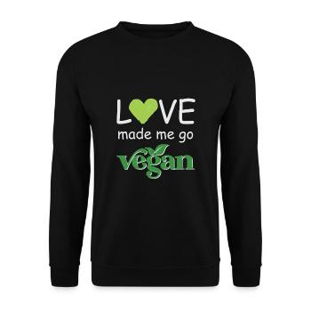 Vegan Fleischlos Tierlieb & Veganer - Unisex Pullover - Schwarz - Vorne - Alina (178cm) & Michal (187cm)