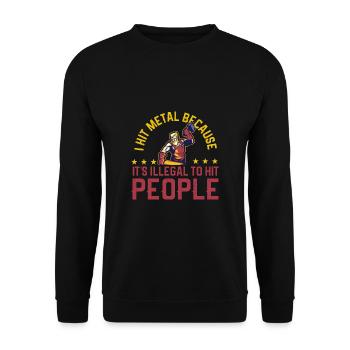 Lustiger Schmied Spruch & Schmieden - Unisex Pullover - Schwarz - Vorne - Alina (178cm) & Michal (187cm)