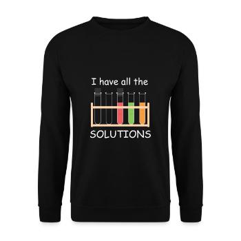 Chemie Lehrer Wissenschaftler Chemieker - Unisex Pullover - Schwarz - Vorne - Alina (178cm) & Michal (187cm)