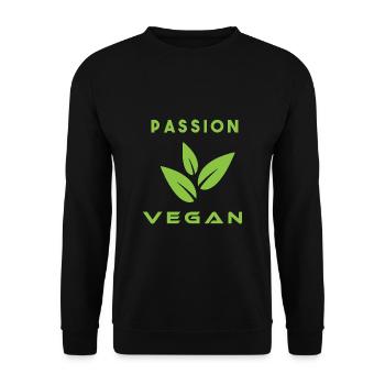 Passion, Vegan, Veganism, Lifestyle, Environment - Unisex Sweatshirt - black - Front - Alina (178cm) & Michal (187cm)
