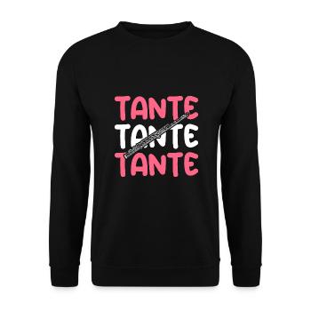 Flutist Aunt Flute - Unisex Sweatshirt - black - Front - Alina (178cm) & Michal (187cm)