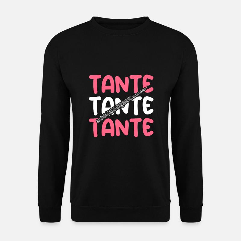 Flötist Tante Querflöte - Unisex Pullover - Schwarz