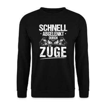 Triebfahrzeugführer Lokführer Züge Zug Lokomotive - Unisex Pullover - Schwarz - Vorne - Alina (178cm) & Michal (187cm)