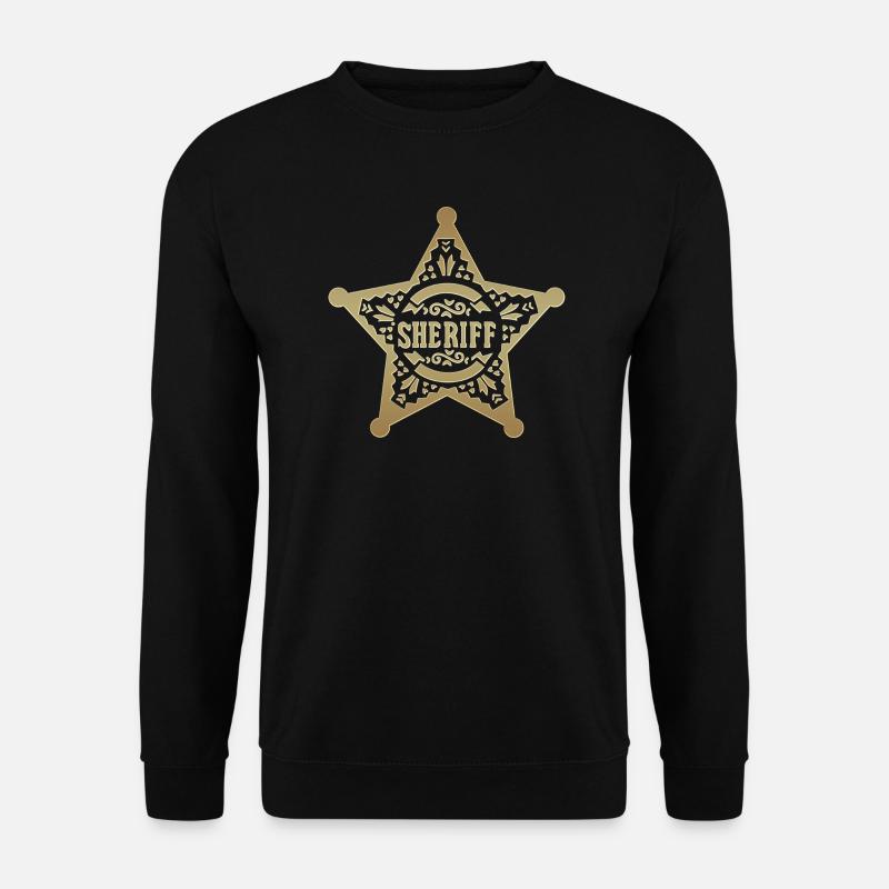Sheriffstern, Sheriff, Stern, Karneval, Fasching - Unisex Pullover - Schwarz