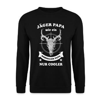 Chasseur Papa - Sweat-shirt Unisexe - noir - Devant - Alina (178cm) & Michal (187cm)