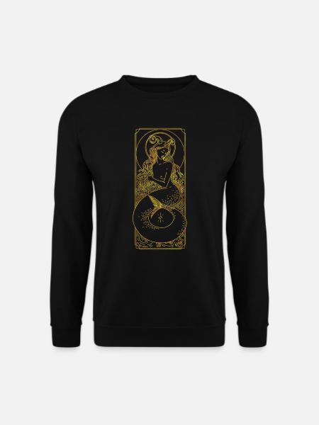 Sternzeichen - Steinbock - Linie - gold - Unisex Pullover - Schwarz