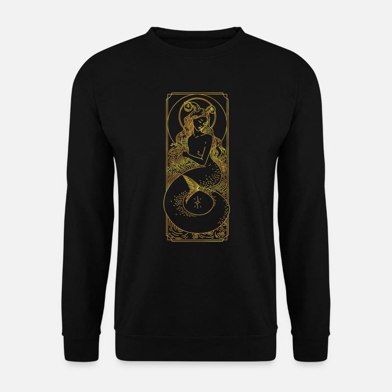 Sternzeichen - Steinbock - Linie - gold - Unisex Pullover - Schwarz