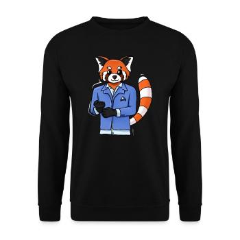 Red Panda Tuxedo - Unisex Sweatshirt - black - Front - Alina (178cm) & Michal (187cm)