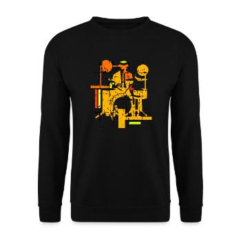 Drummer chill color - Unisex Pullover - Schwarz - Vorne - Alina (178cm) & Michal (187cm)