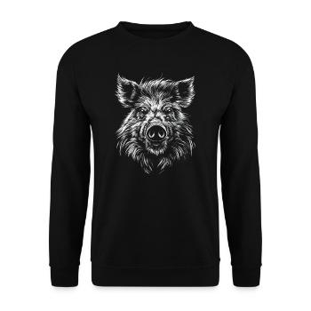 Wild Boar Portrait Boar Wild Animal Forest Animal - Unisex Sweatshirt - black - Front - Alina (178cm) & Michal (187cm)
