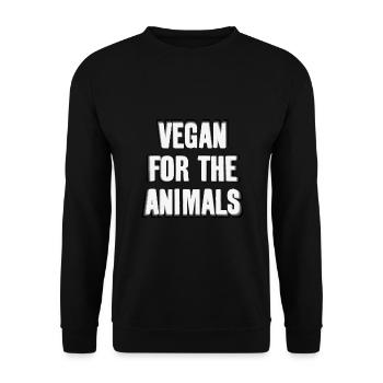 VEGAN FOR THE ANIMALS - Unisex Sweatshirt - black - Front - Alina (178cm) & Michal (187cm)