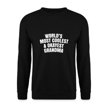 world's most coolest and okayest grandma - Unisex Sweatshirt - black - Front - Alina (178cm) & Michal (187cm)
