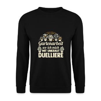 Gardener Hobby Gardener Garden - Unisex Sweatshirt - black - Front - Alina (178cm) & Michal (187cm)