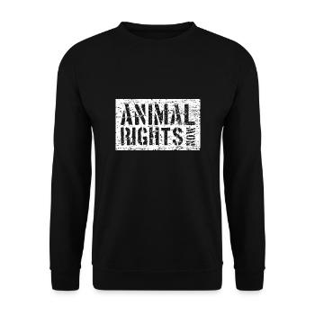 ANIMAL RIGHTS NOW VEGAN - Unisex Sweatshirt - black - Front - Alina (178cm) & Michal (187cm)
