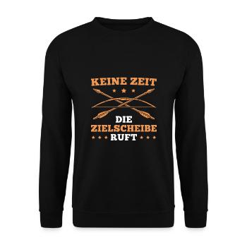 Bogensport Die Zielscheibe ruft Bogenschießen - Unisex Pullover - Schwarz - Vorne - Alina (178cm) & Michal (187cm)
