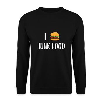 I Love Junk Food - Unisex Sweatshirt - black - Front - Alina (178cm) & Michal (187cm)
