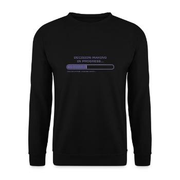 Funny loading bar design for the undecided - Unisex Sweatshirt - black - Front - Alina (178cm) & Michal (187cm)
