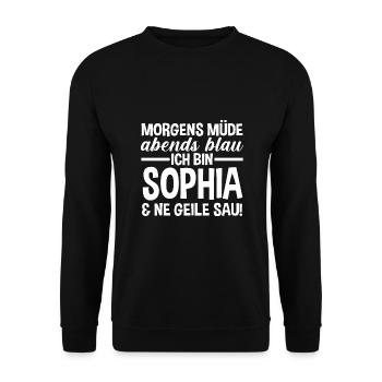 First name Sophia - Unisex Sweatshirt - black - Front - Alina (178cm) & Michal (187cm)